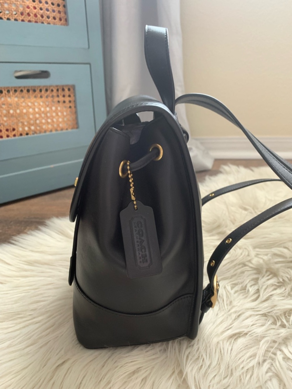 Coach Originals Turnlock Backpack Leather Black - Picture 7 of 15